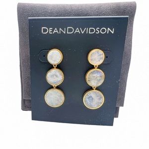 Dean Davidson post 2 1/2” earrings. New. Gold. Shimmery stones. Gorgeous.